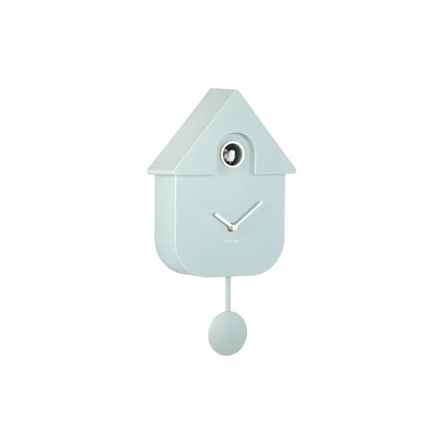 karlsson-modern-cuckoo-wanduhr-abs-mit-kuckuck-blau image 1