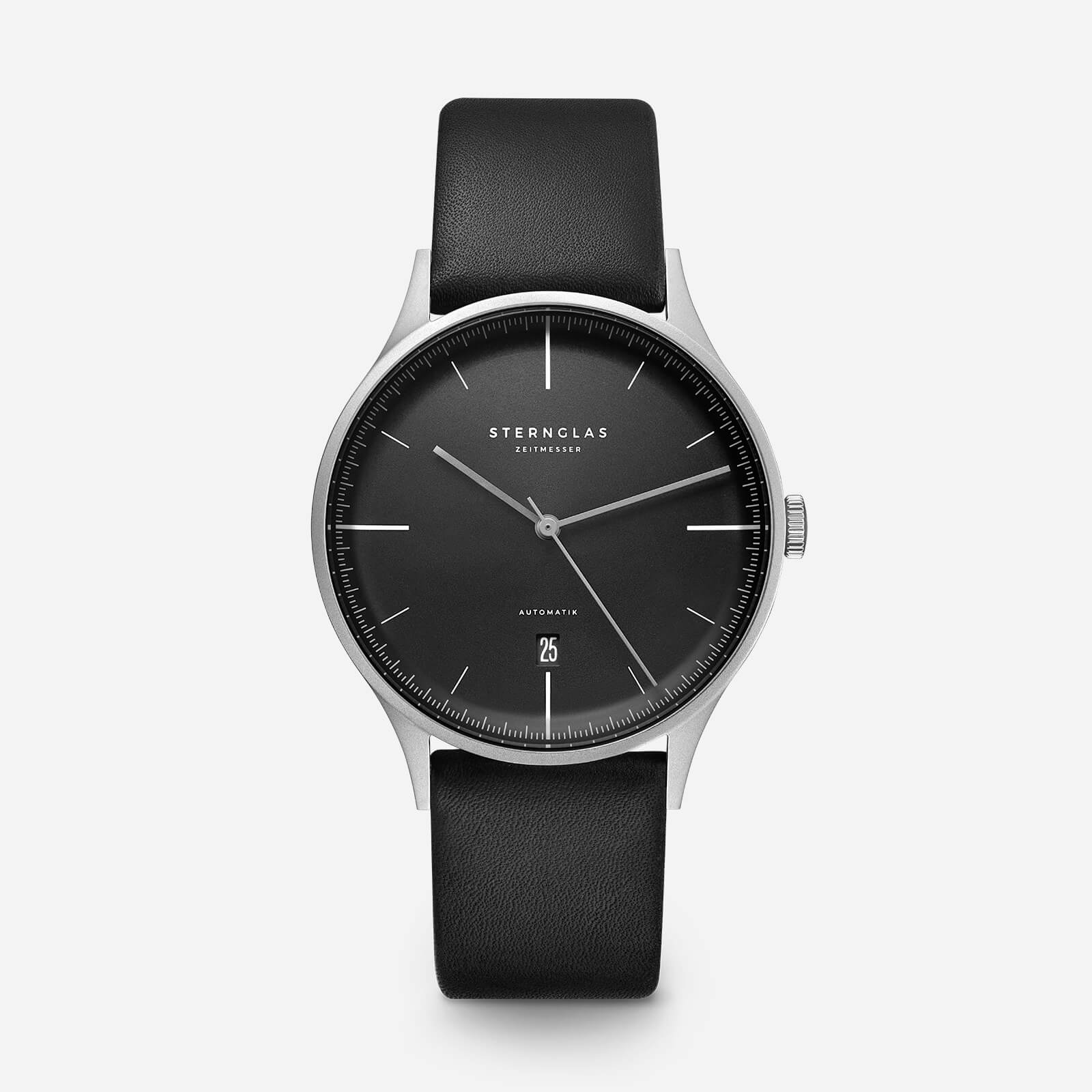 sternglas-asthet-automatik-herrenuhr-40-mm-anthrazit-leder image 1