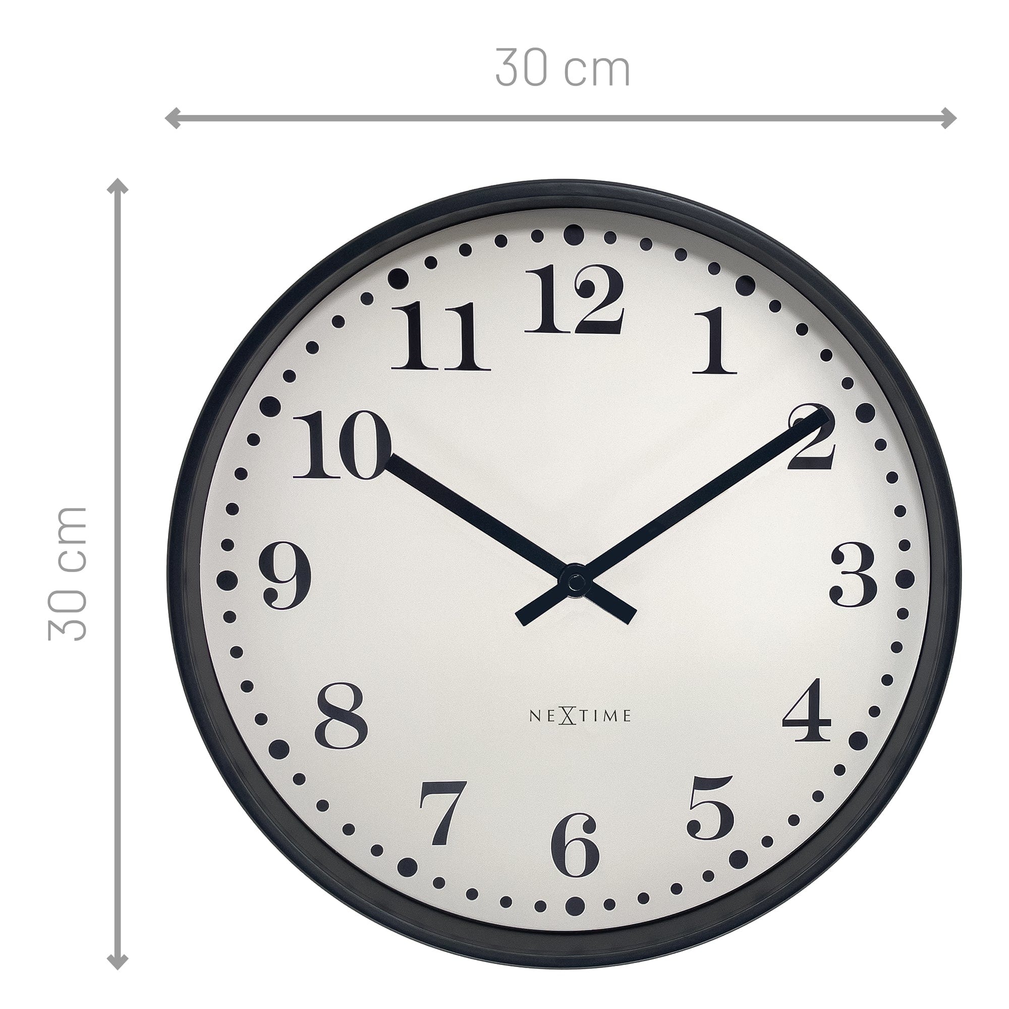 nextime-dickens-wanduhr-30-cm-schwarz-wei-lautlos image 6