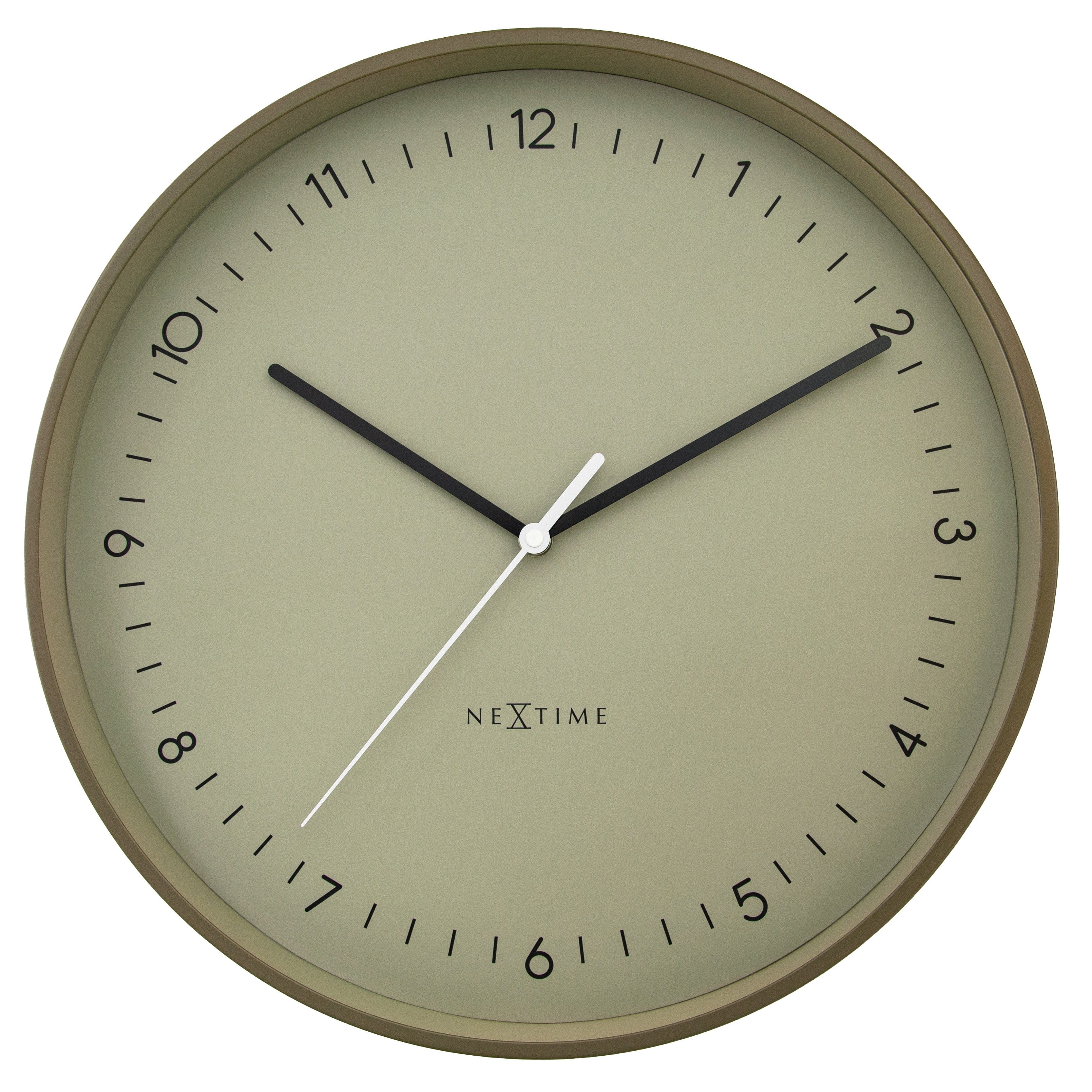nextime-berlin-l-wanduhr-40-cm-metall-lautlos-khaki-lavendel-mint image 1