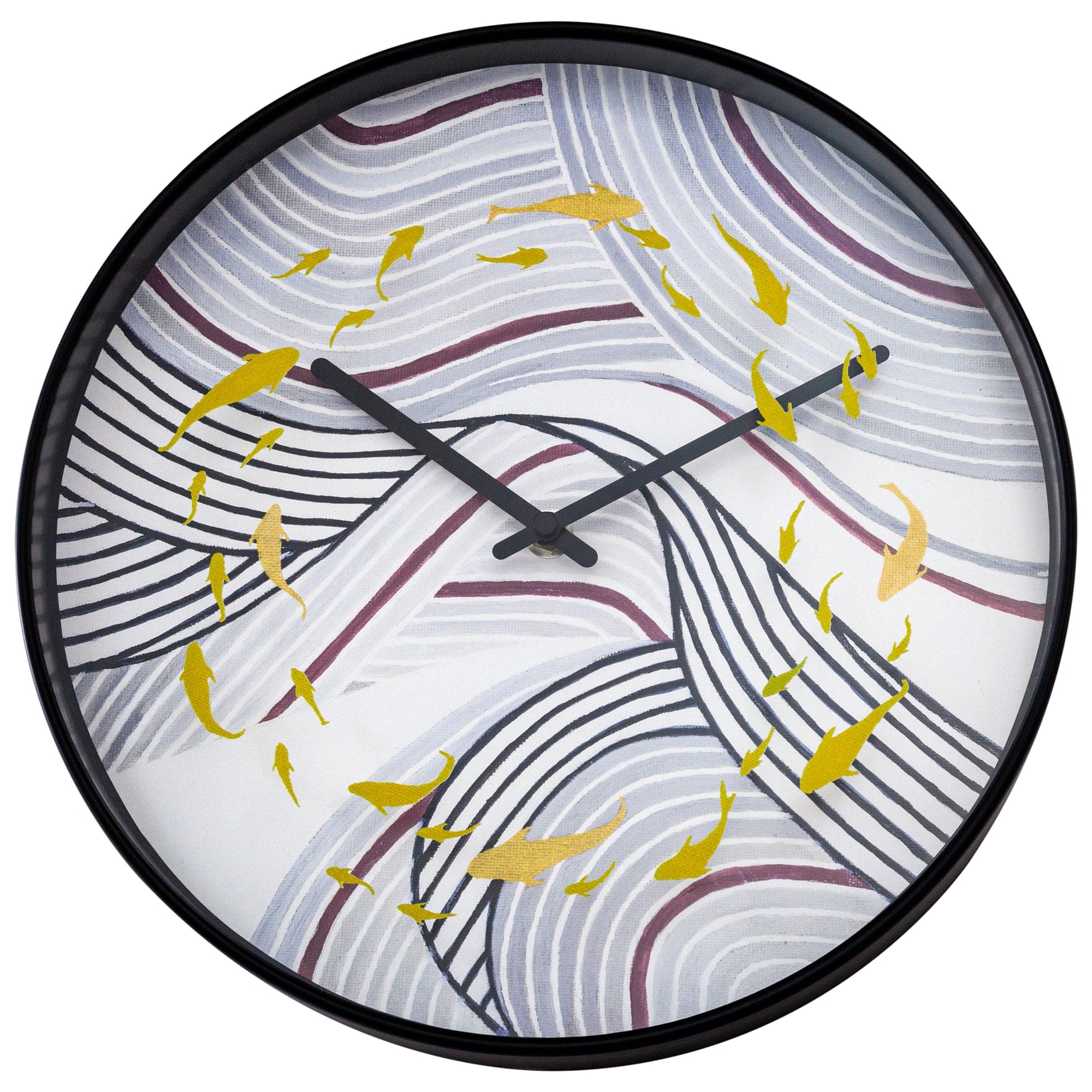 nextime-koi-wanduhr-30-cm-silent-grau-kunststoff image 1