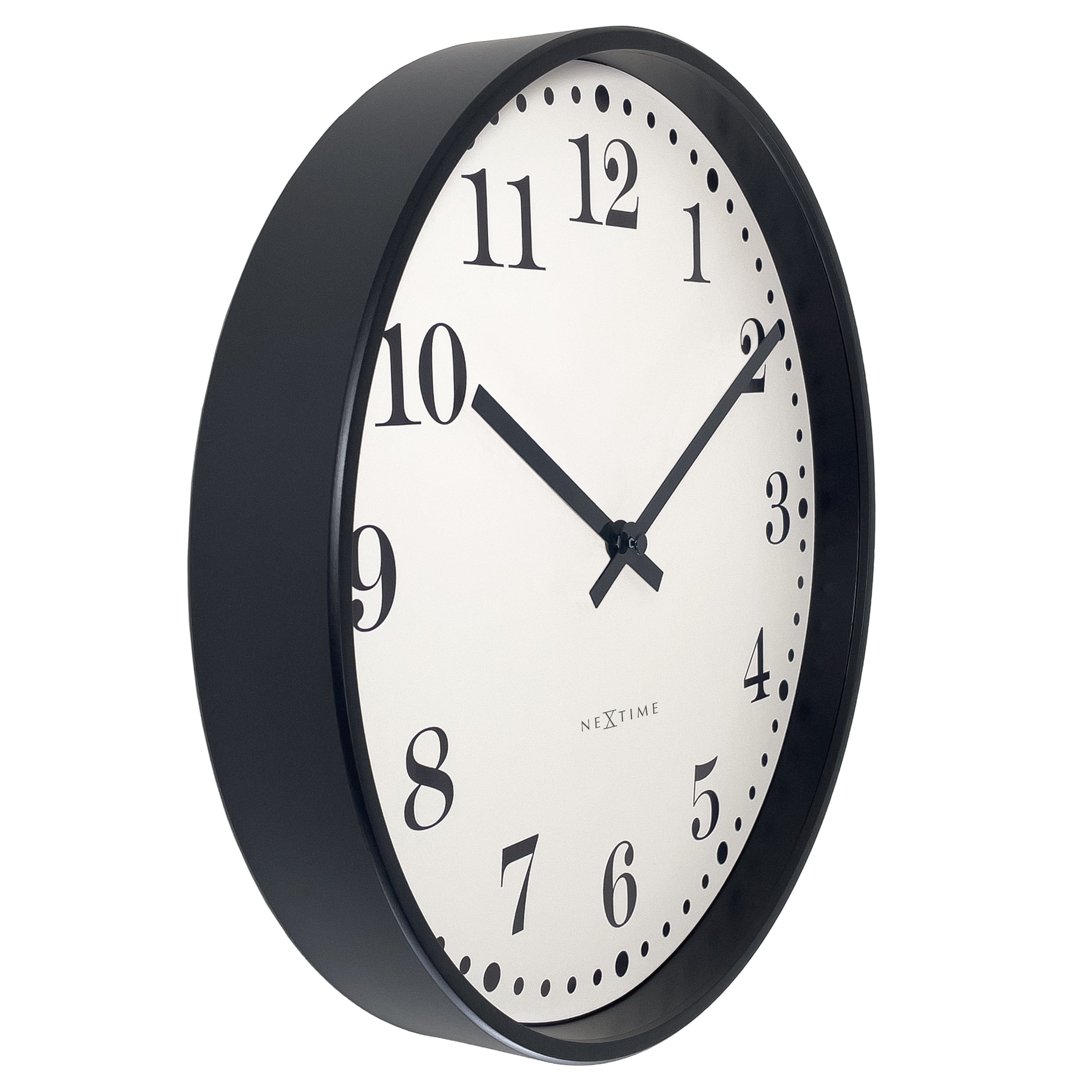 nextime-dickens-wanduhr-30-cm-schwarz-wei-lautlos image 2