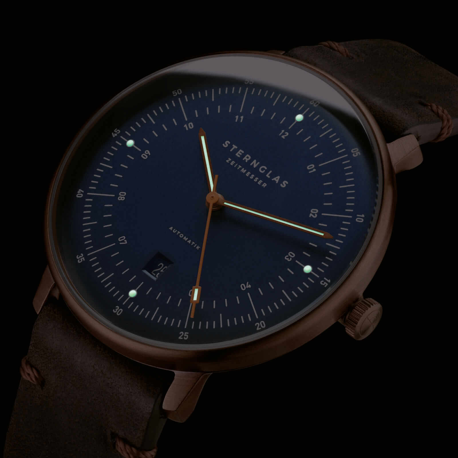 sternglas-hamburg-automatik-dunkelblau-bronze-42-mm-leder-herrenuhr image 4