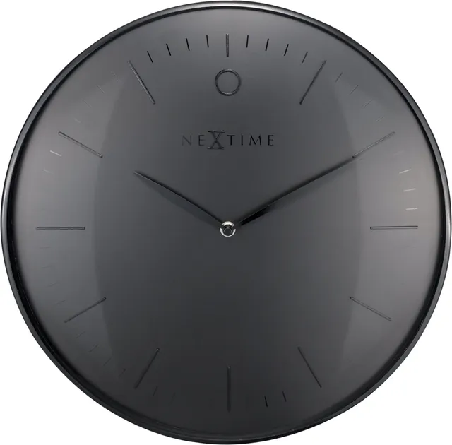 nextime-glamour-wanduhr-40-cm-metall-domglas-schwarz-leise image 1