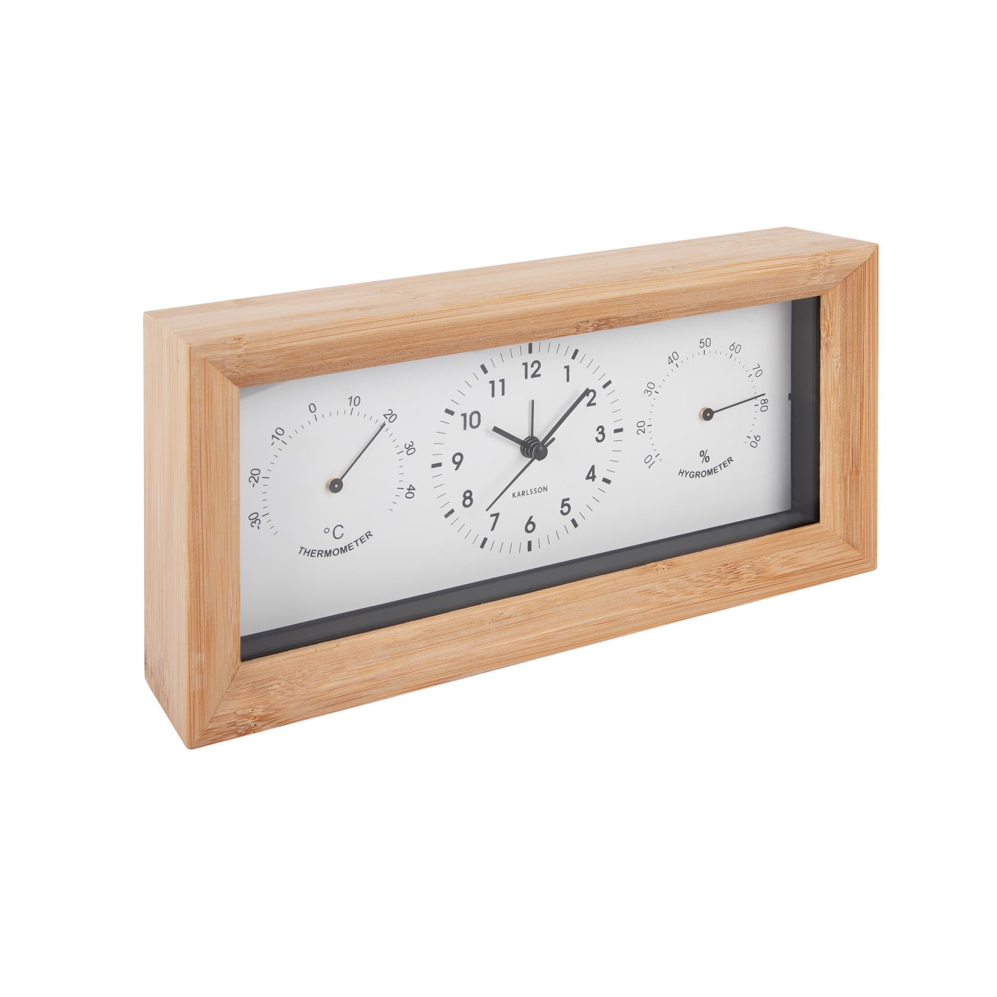 karlsson-neat-rectangle-wecker-wei-bambus-26-x-5-4-x-12-8-cm image 4