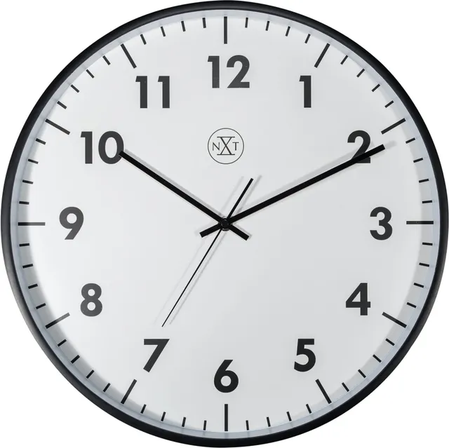 nextime-new-wanduhr-40-cm-kunststoff-schwarz-analog image 1