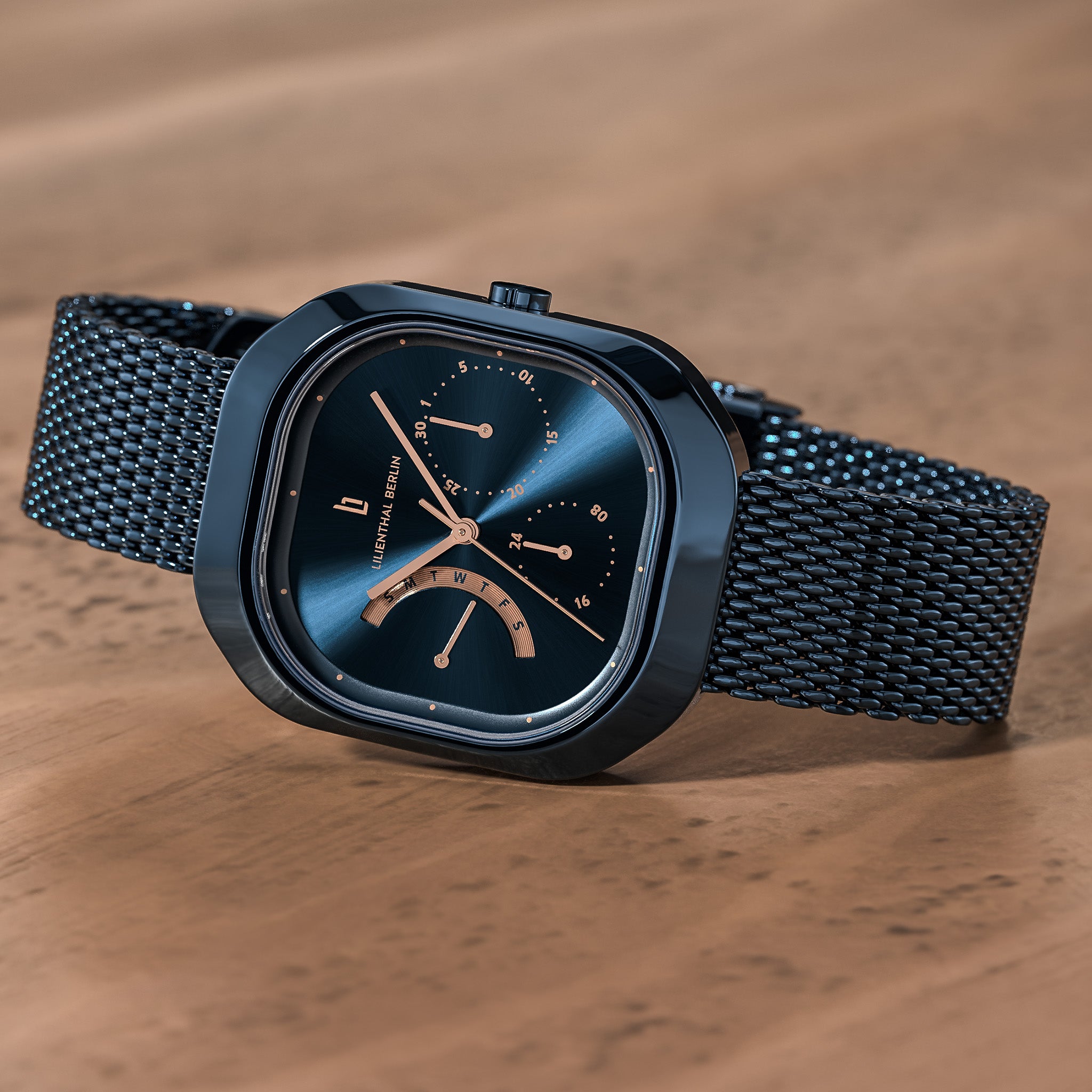 lilienthal-berlin-multimatica-damenuhr-blue-rose-gold image 3