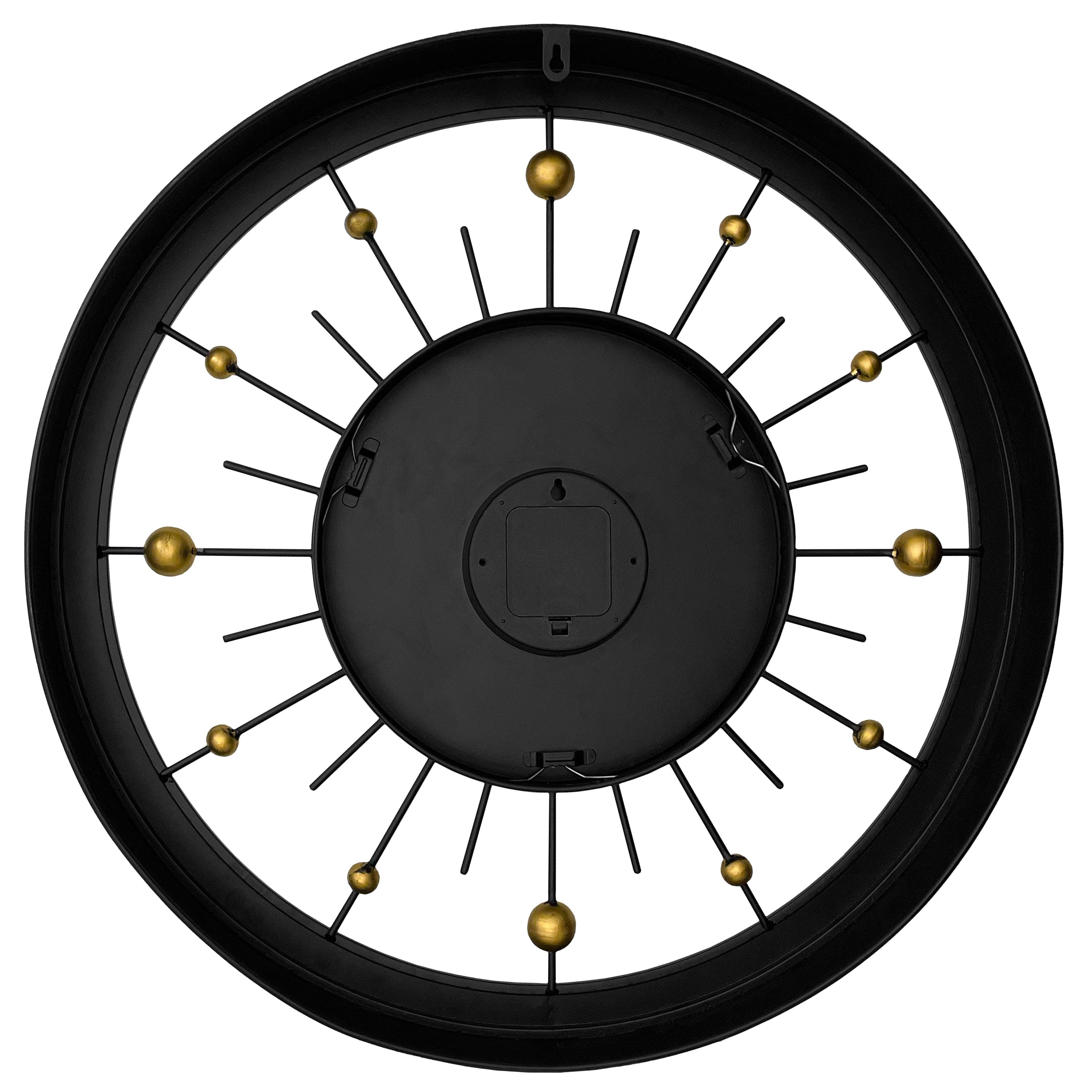 nextime-orbit-wanduhr-60-cm-leise-schwarz-metall-mit-goldenen-details image 7