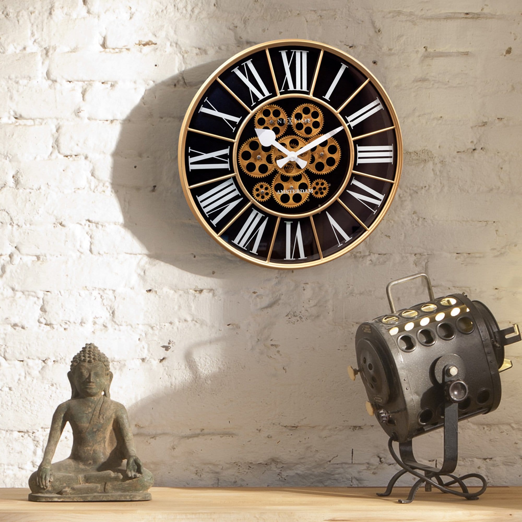 nextime-william-moving-gear-wanduhr-50-cm-gro-e-zahnrad-uhr-schwarz image 4