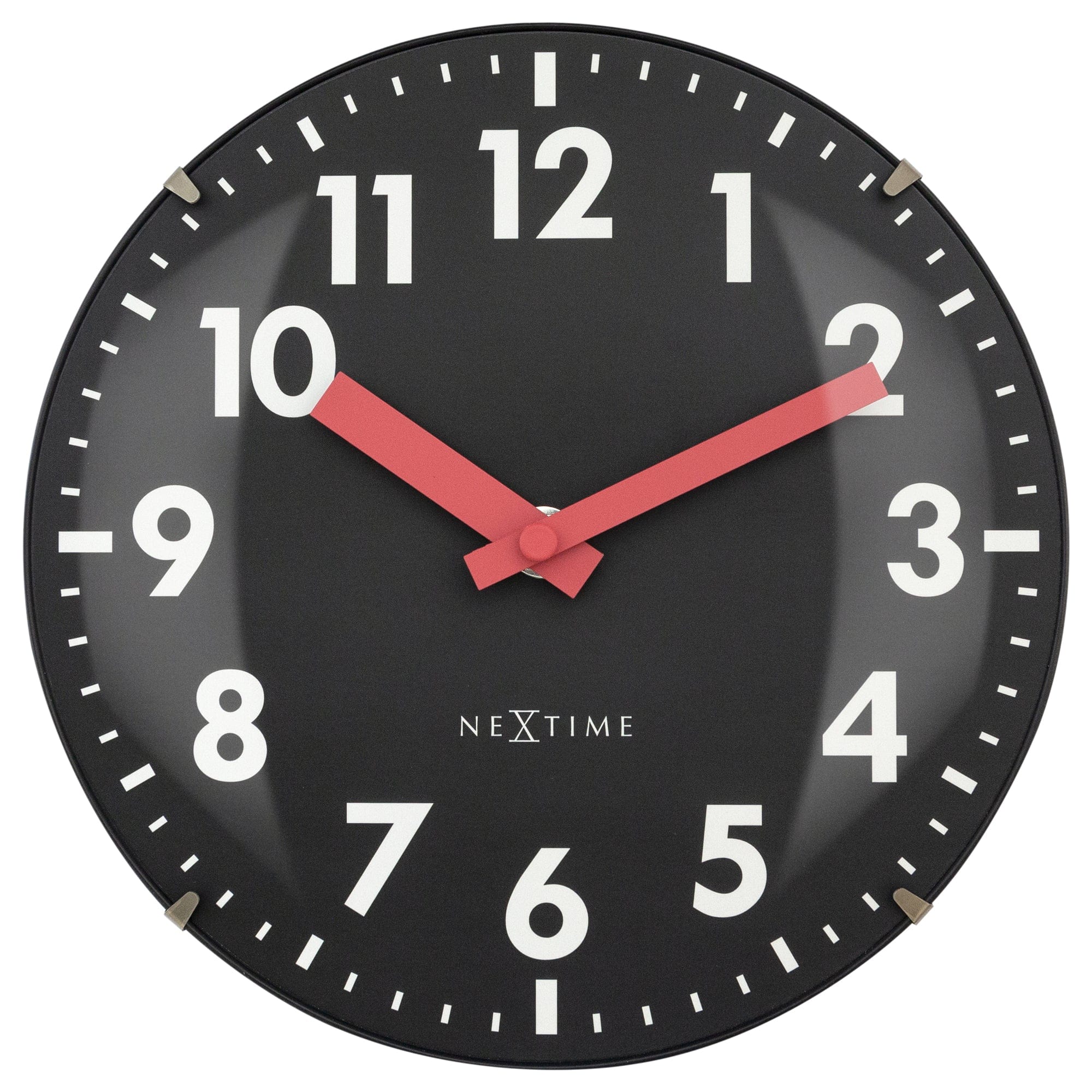 nextime-duomo-mini-tisch-wanduhr-20-cm-glas-schwarz image 1