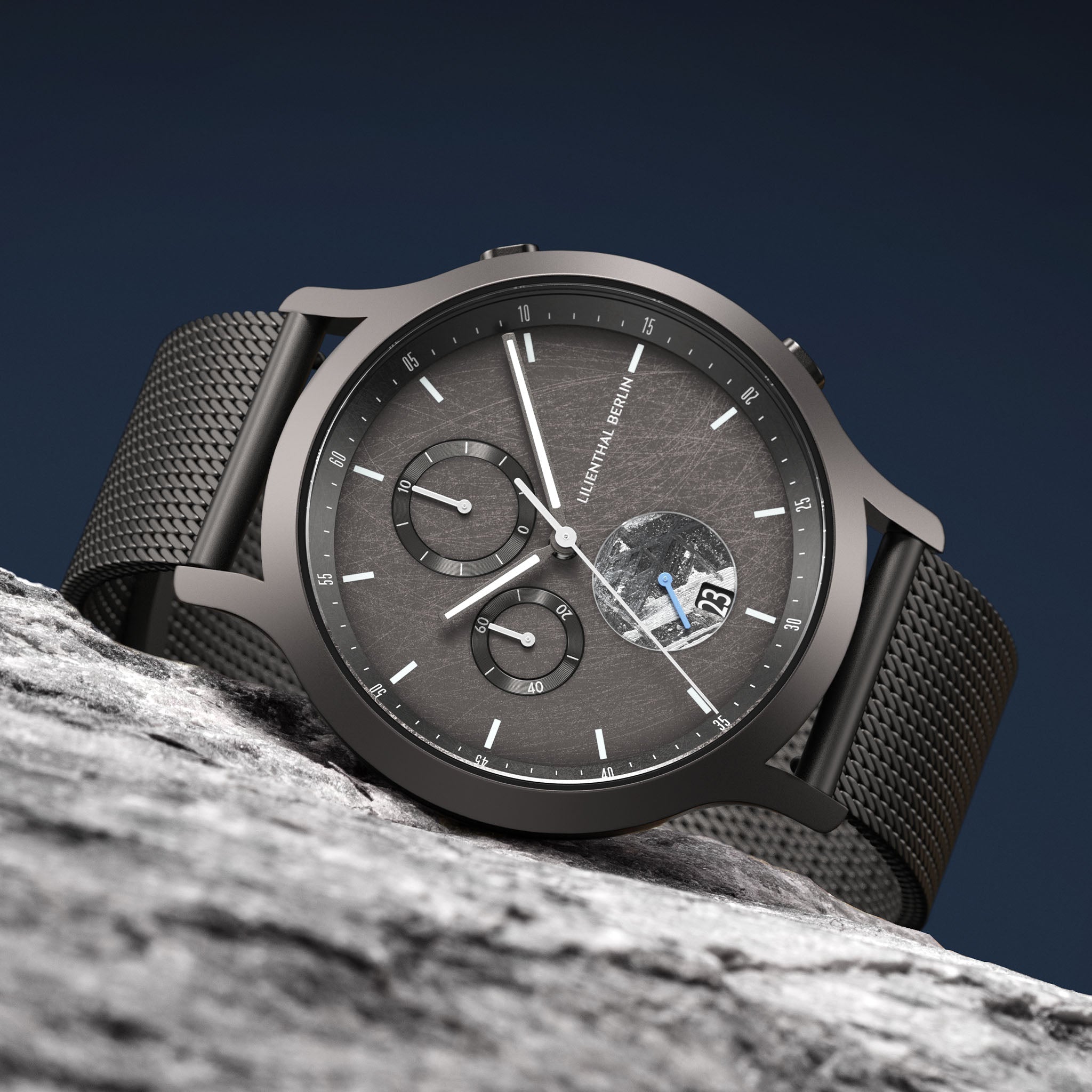 lilienthal-berlin-chronograph-meteorite-cosmic-gray-armbanduhr image 3