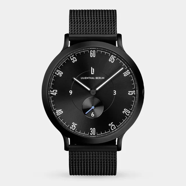 lilienthal-berlin-lilienthal-1-all-black-42-5-mm-quarzuhr-mit-mesh-wechselarmban image 1