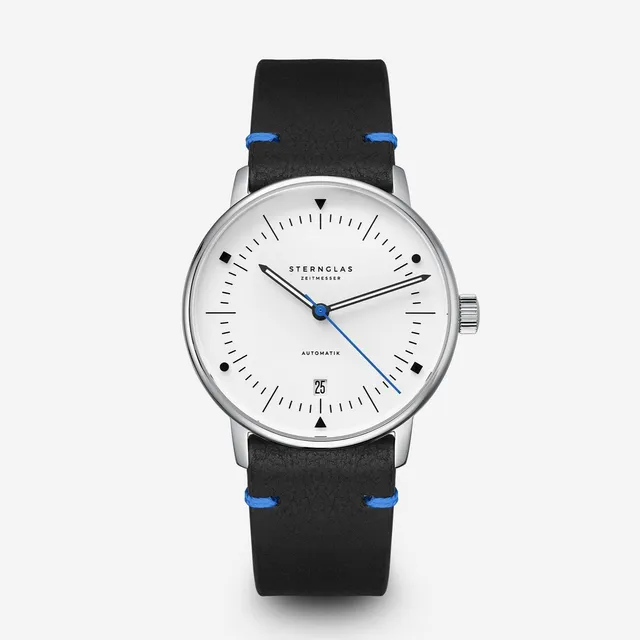 sternglas-naos-automatik-edition-bauhaus-x-blau-38-mm-leder image 1