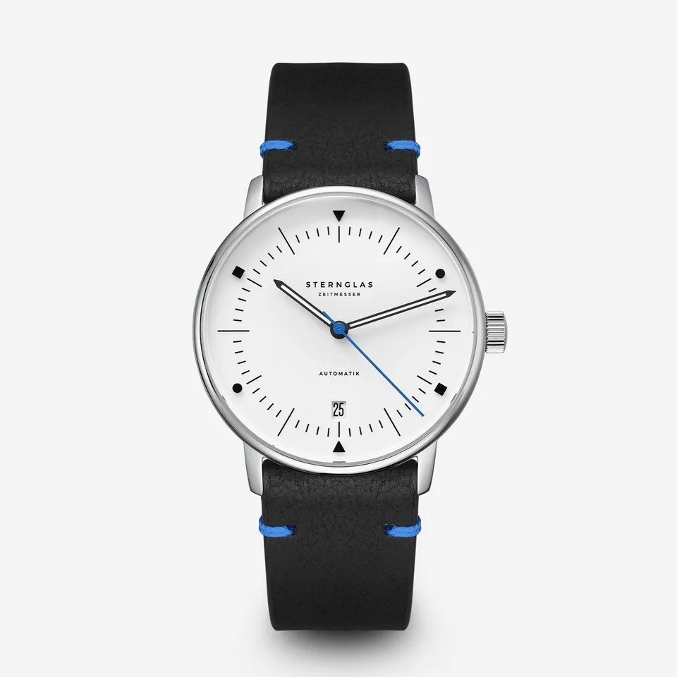 sternglas-naos-automatik-edition-bauhaus-x-blau-38-mm-leder image 1