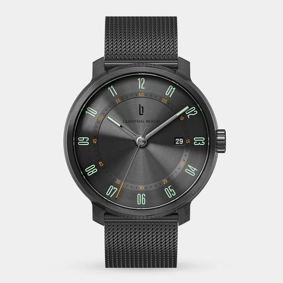 lilienthal-berlin-neolux-automatik-slate-grey-42-mm-edelstahl-mit-mesh-armband image 1