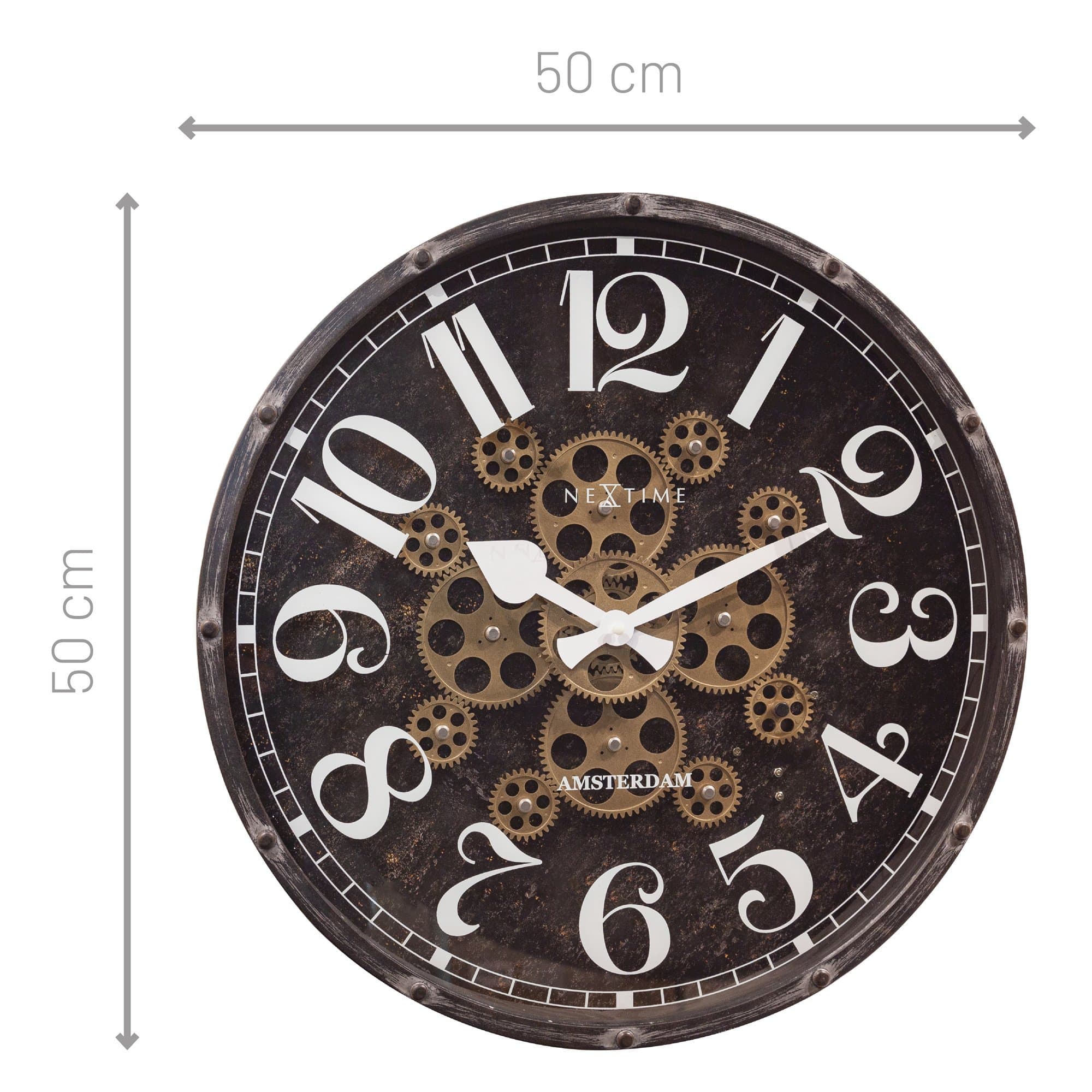 nextime-henry-wanduhr-50-cm-mit-beweglichen-zahnr-dern-schwarz image 6