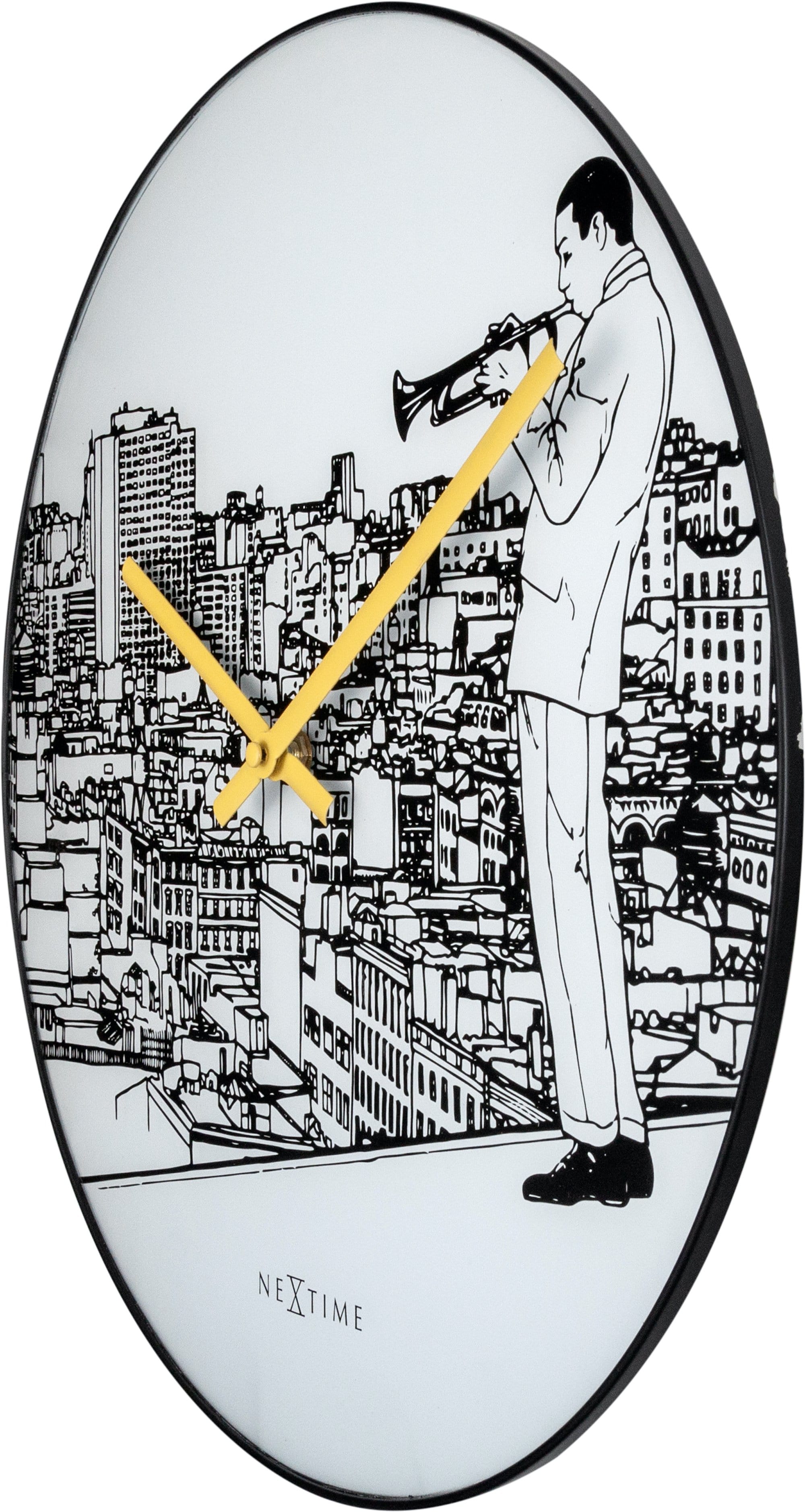 nextime-trumpet-city-wanduhr-40-cm-glas-metall image 4