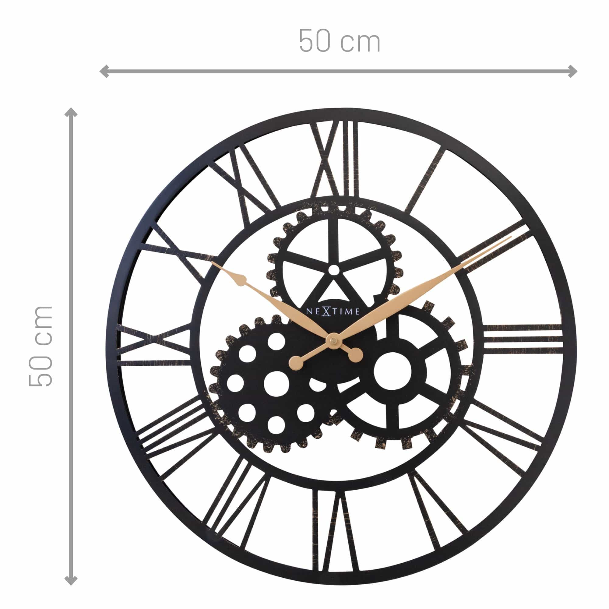 nextime-birmingham-wanduhr-50-cm-metall-industrie-look-leise image 7