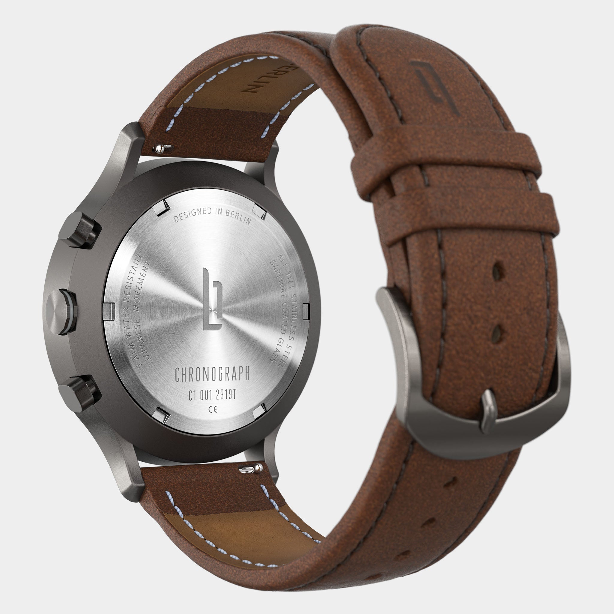 lilienthal-berlin-chronograph-dark-silver-white-lederarmband image 7