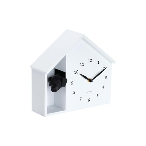 karlsson-peeking-doggy-wanduhr-wei-24-9x24-9x27-cm-mit-hund-und-stundensignal image 8