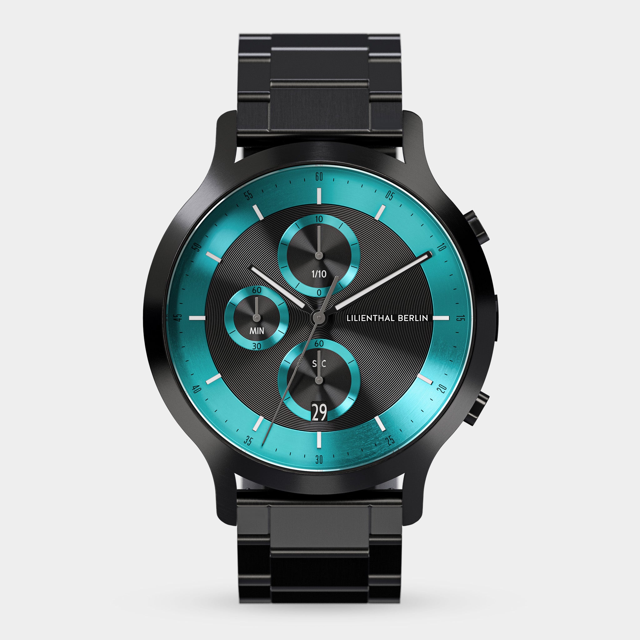lilienthal-berlin-chronograph-lp-black-cyan-chronograph image 1