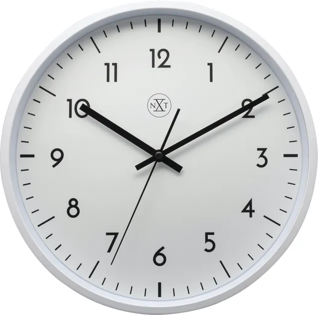 nextime-easy-big-wanduhr-30-cm-wei-kunststoff-analog-gut-ablesbar image 1