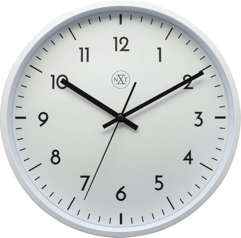 nextime-easy-big-wanduhr-30-cm-wei-kunststoff-analog-gut-ablesbar image 1