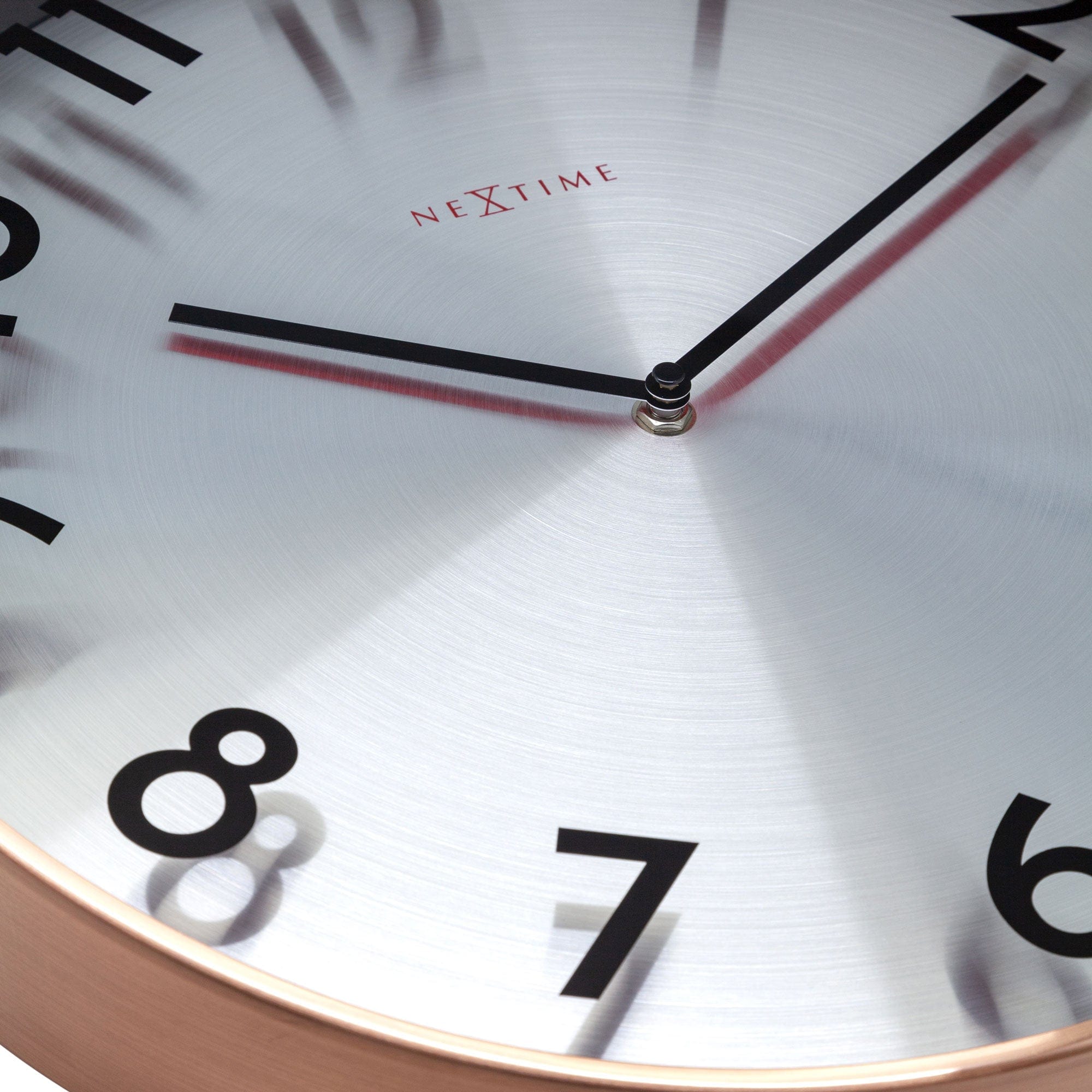 nextime-reflection-wanduhr-40cm-lautlos-metall-grau-kupfer image 4