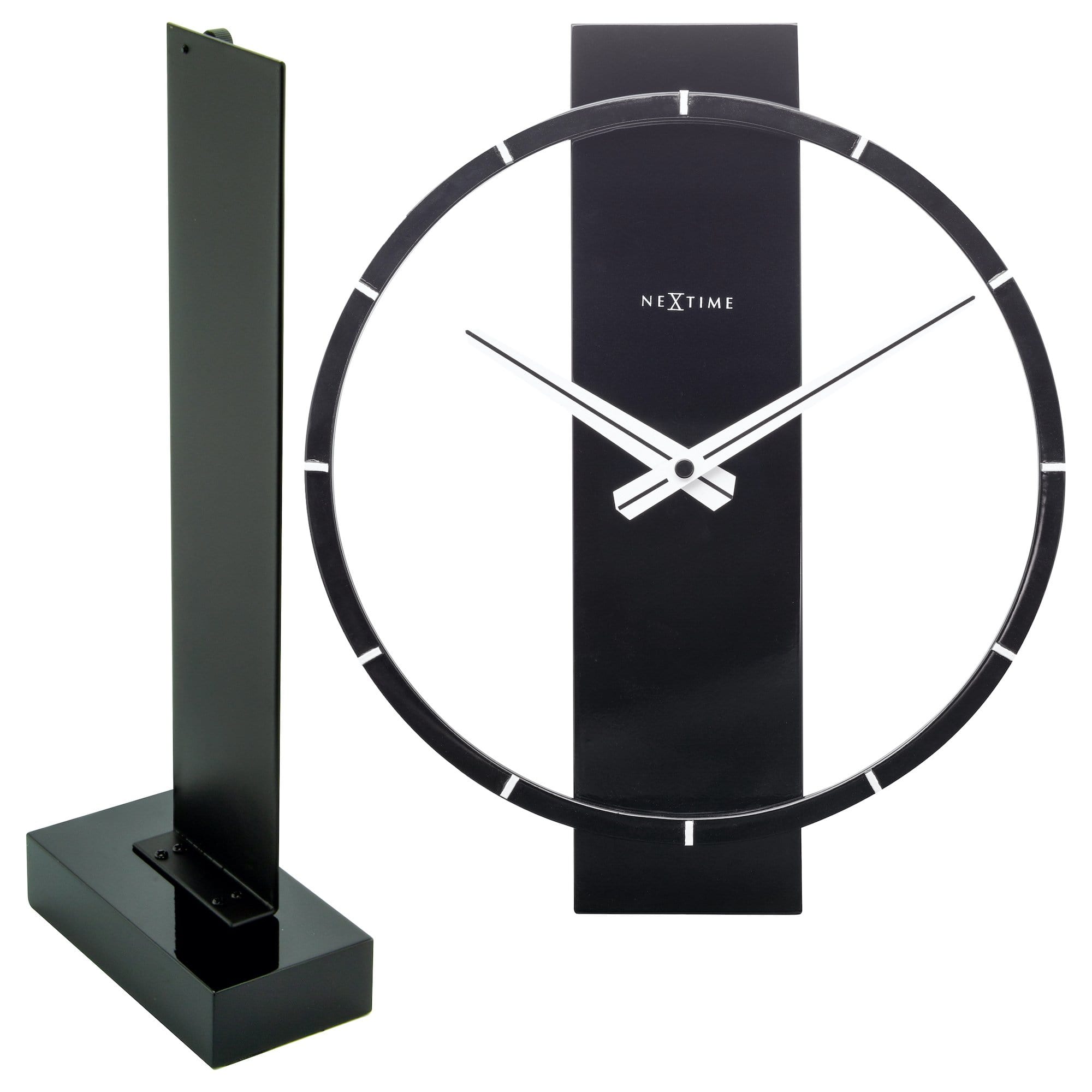 nextime-carl-small-tischuhr-wanduhr-34x27-cm-holz-schwarz image 4