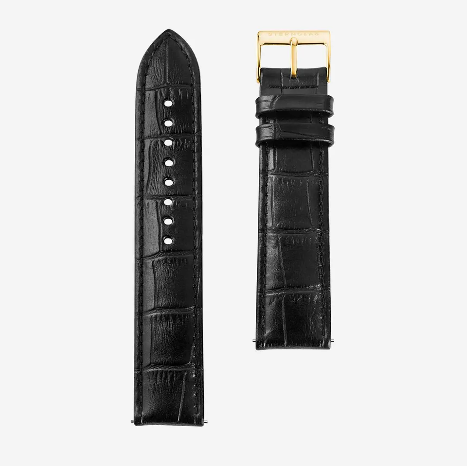 sternglas-heritage-20-lederarmband-schwarz-20-mm-alligatorpr-gung image 1
