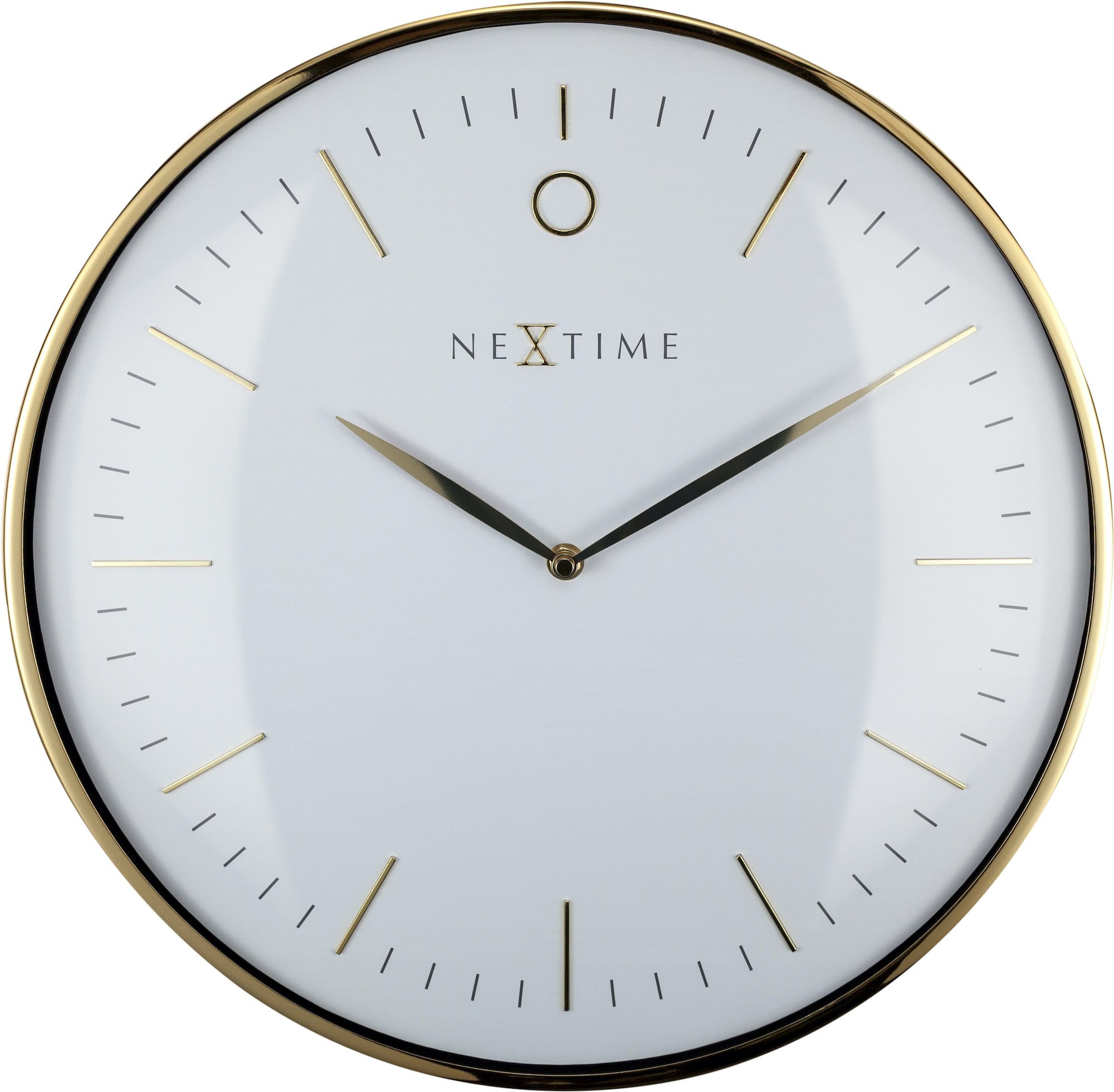 nextime-glamour-wanduhr-40-cm-metall-gew-lbtes-glas-wei-es-zifferblatt-goldfarbe image 1