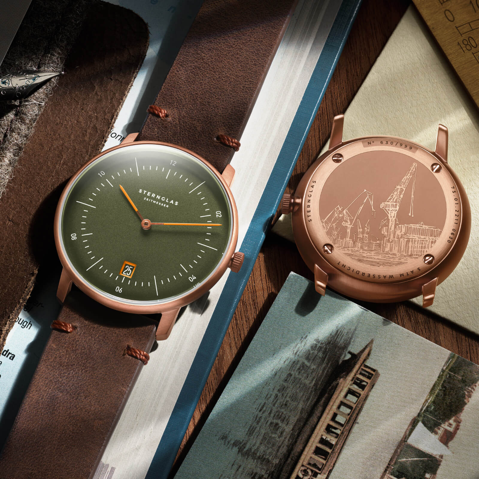 sternglas-naos-edition-bronze-quarzuhr-38-mm-schilfgr-n image 4