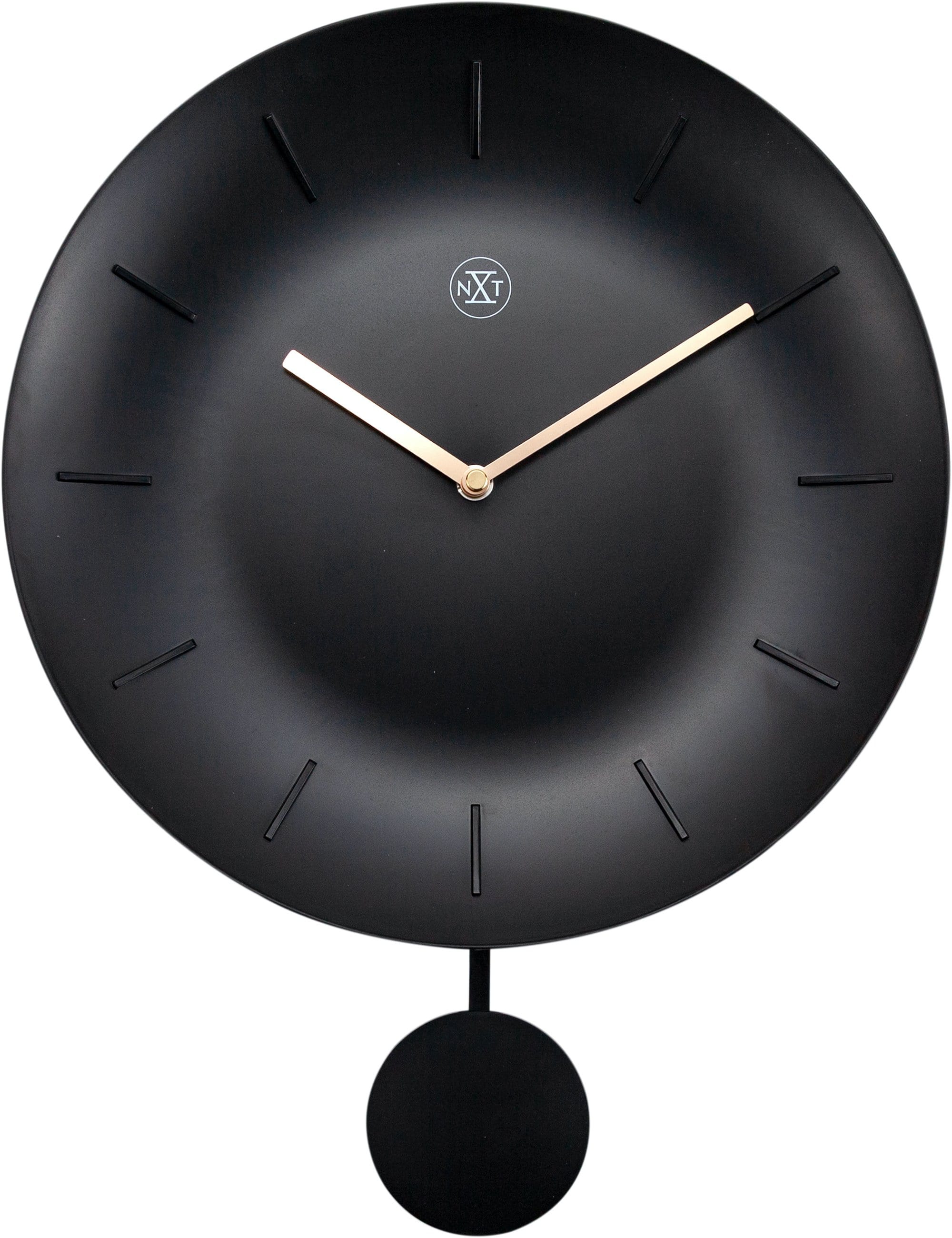 nextime-bowl-wanduhr-kunststoff-30-cm-pendel-gold-zeiger image 1