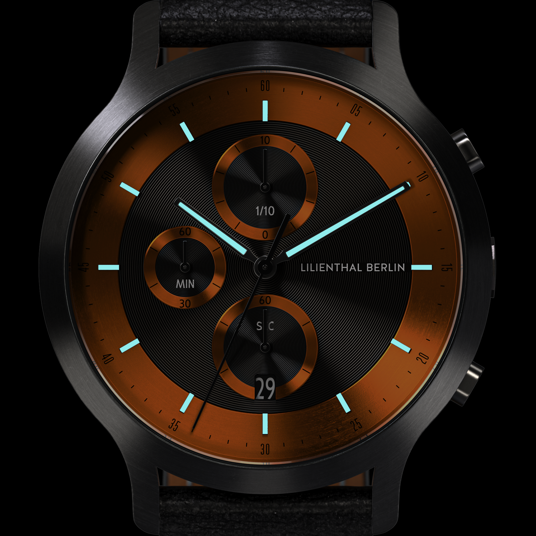 lilienthal-berlin-chronograph-lp-dark-silver-orange-edelstahl-chronograph image 7