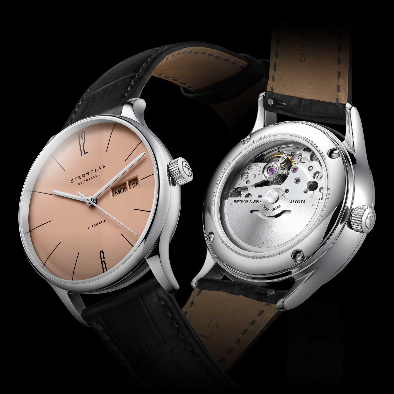 sternglas-berlin-automatik-38mm-kupferbeige-lederuhr-unisex image 6