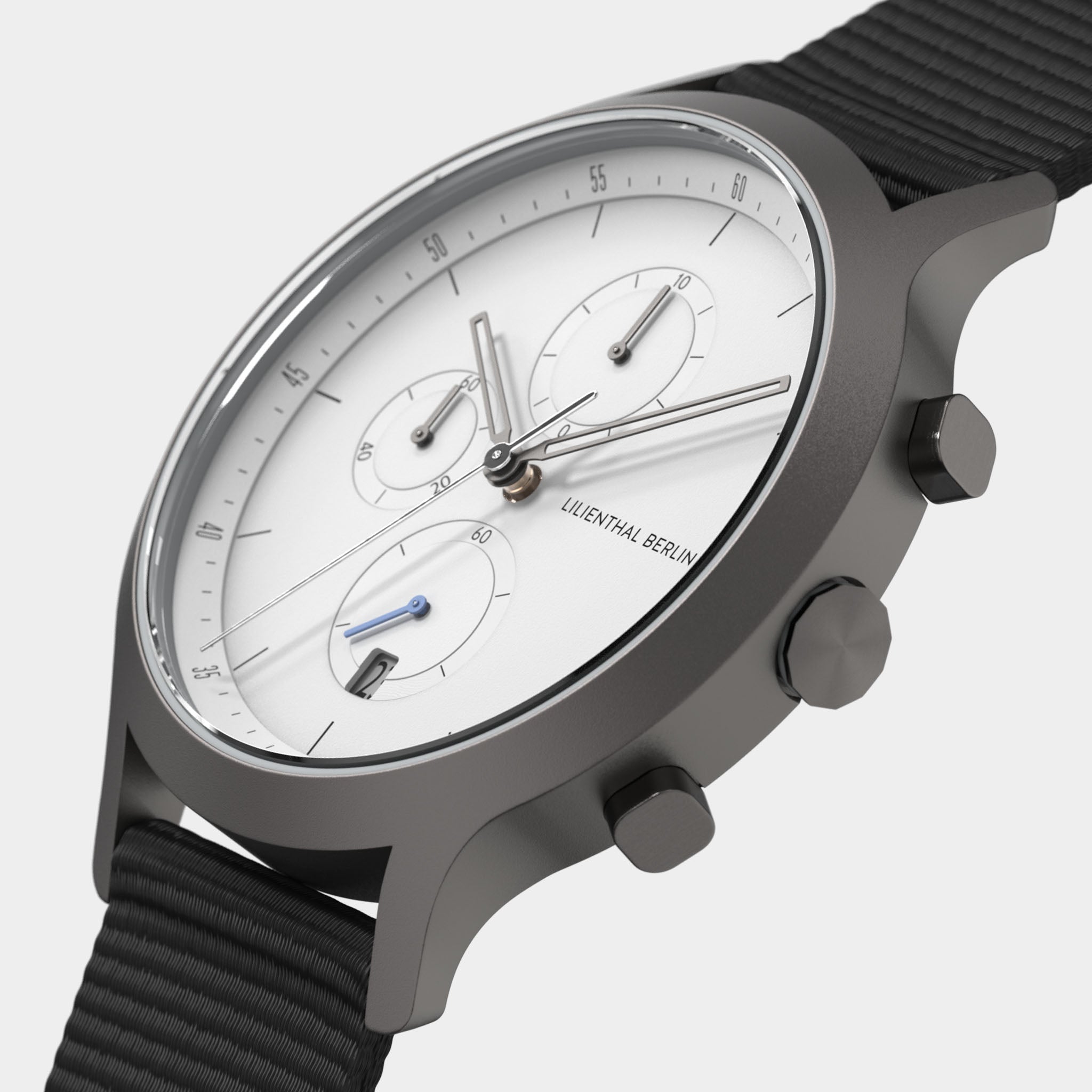 lilienthal-berlin-chronograph-dark-silver-white-chronographenuhr image 2