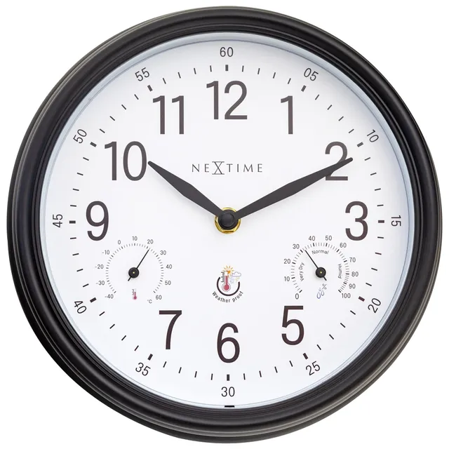 nextime-jasmine-wanduhr-23-5-cm-mit-wetterstation-wetterfest image 1
