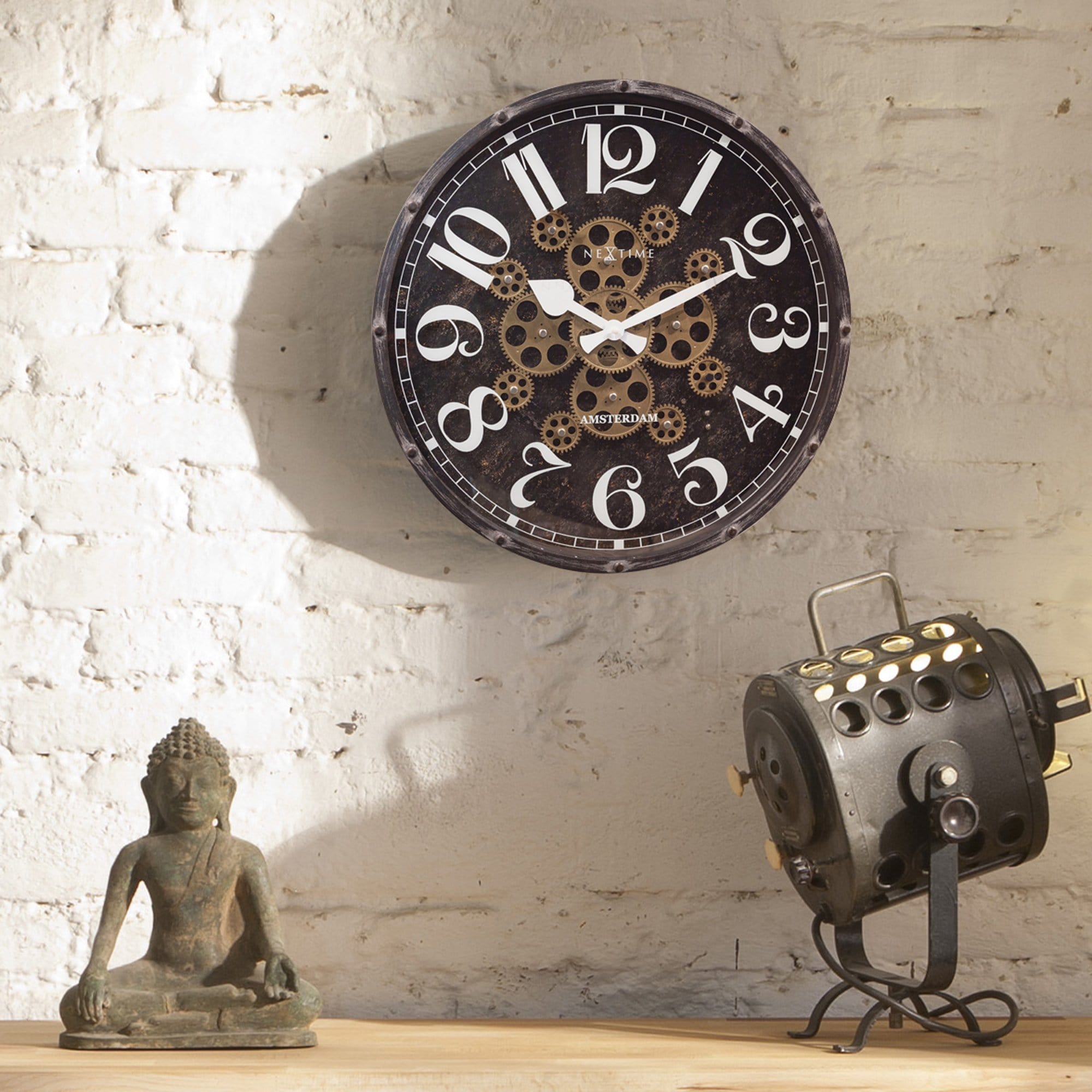 nextime-henry-wanduhr-50-cm-mit-beweglichen-zahnr-dern-schwarz image 4