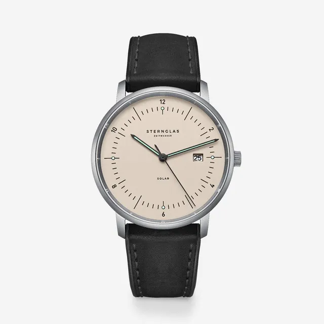 sternglas-naos-solar-edition-titan-sandbraun-silber-38-mm-solaruhr-aus-titan-gra image 1