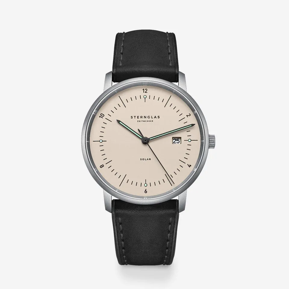 sternglas-naos-solar-edition-titan-sandbraun-silber-38-mm-solaruhr-aus-titan-gra image 1