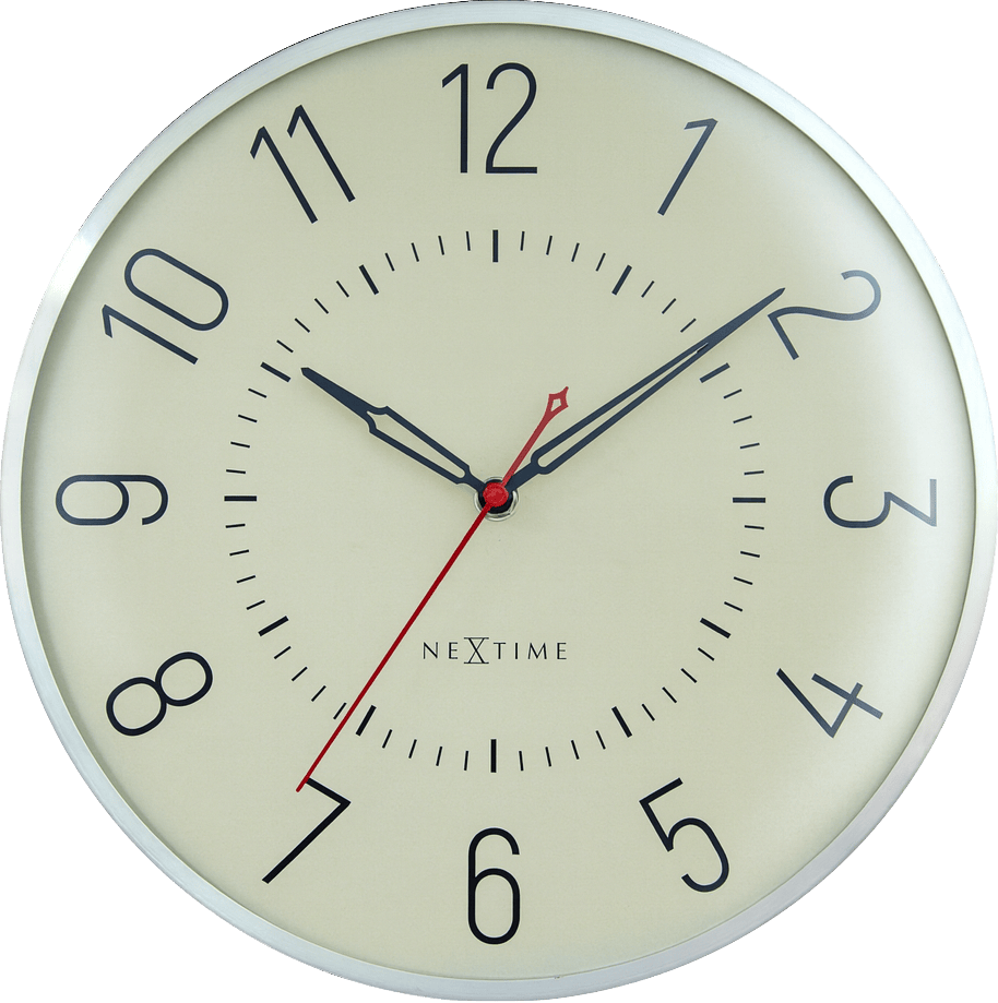 nextime-rotterdam-wanduhr-30-5-cm-aluminium-mit-gew-lbtem-glas-silent image 1