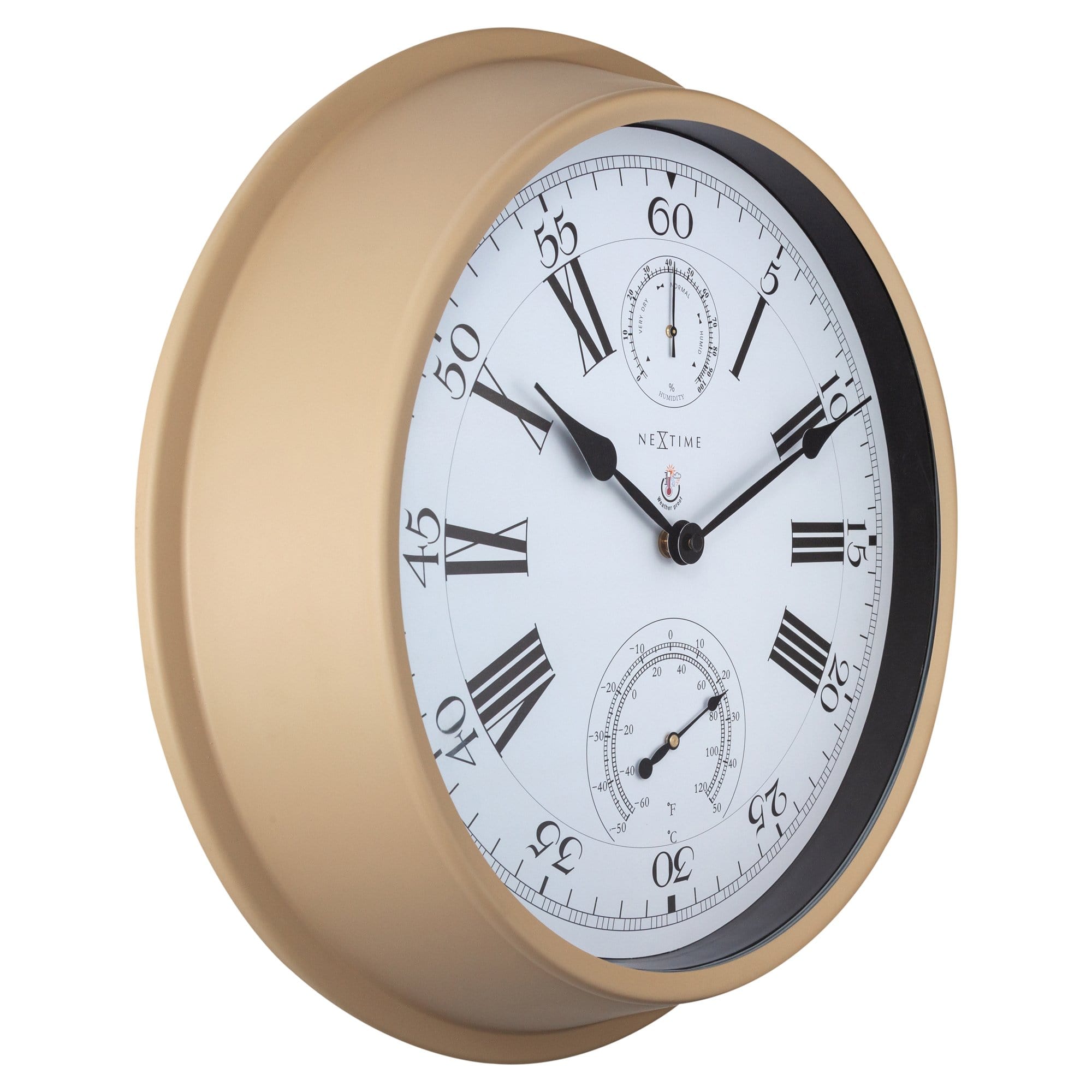 nextime-hyacinth-garten-wanduhr-40-5-cm-metall-wetterfest-mit-temperatur-und-luf image 2