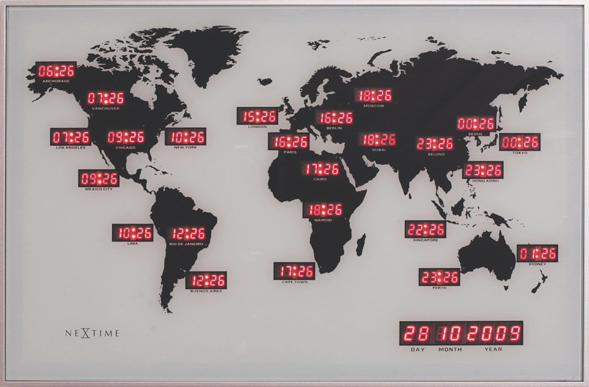 nextime-world-time-digit-weltzeituhr-55x36-cm-glas-led-wei image 1