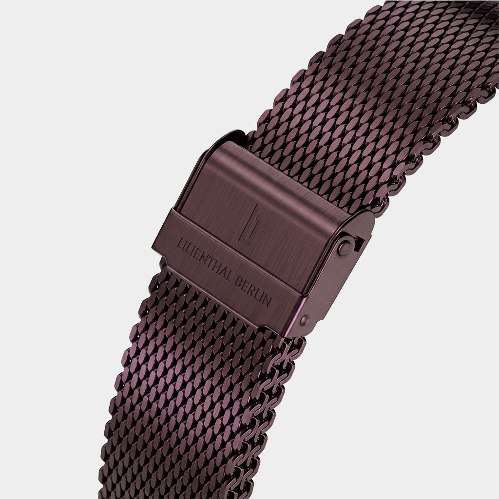 lilienthal-berlin-uhrenarmband-mesh-burgunderfarben-geb-rstet image 2