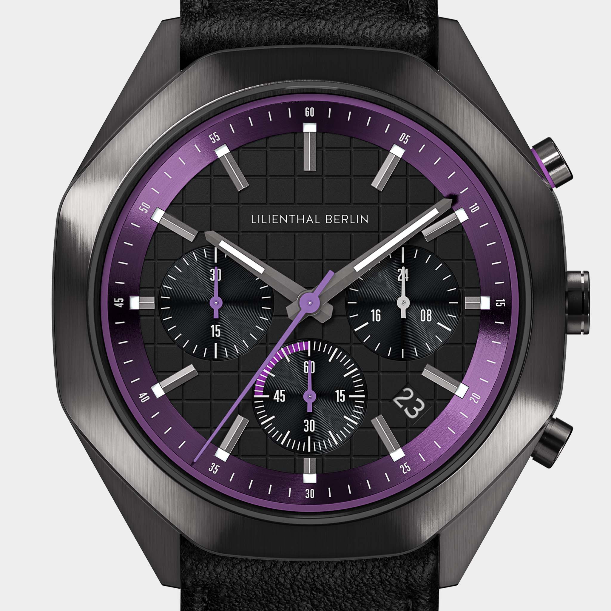 lilienthal-berlin-octachrono-chronograph-dark-silver-purple-40-mm-edelstahl image 7