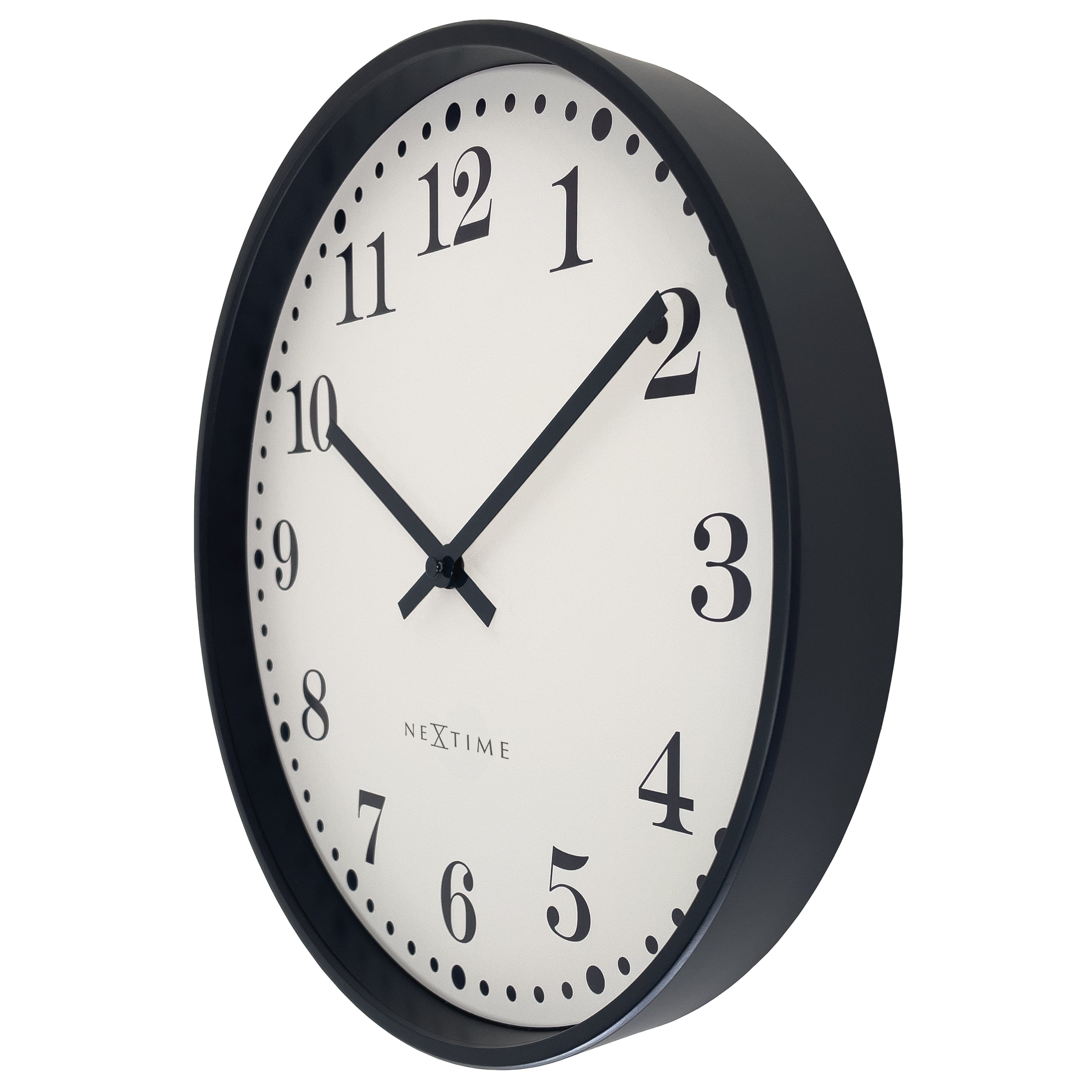 nextime-dickens-wanduhr-30-cm-schwarz-wei-lautlos image 3