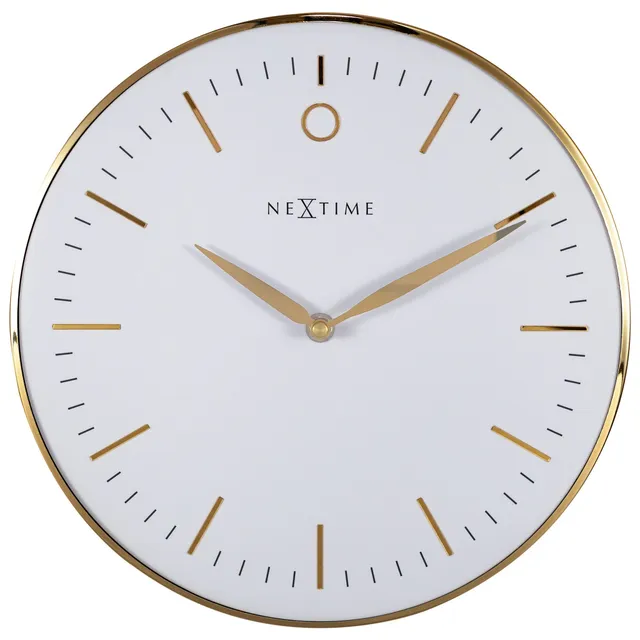 nextime-glamour-small-wanduhr-30-cm-lautlos-gold-metall image 1