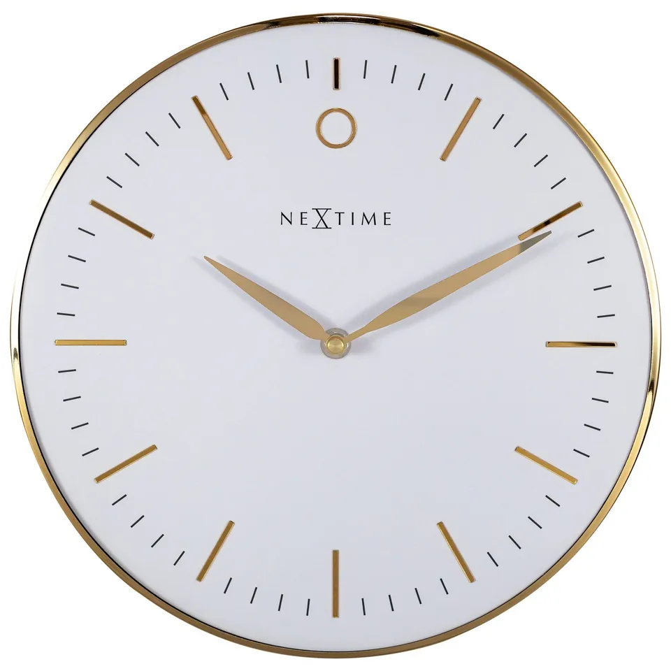 nextime-glamour-small-wanduhr-30-cm-lautlos-gold-metall image 1