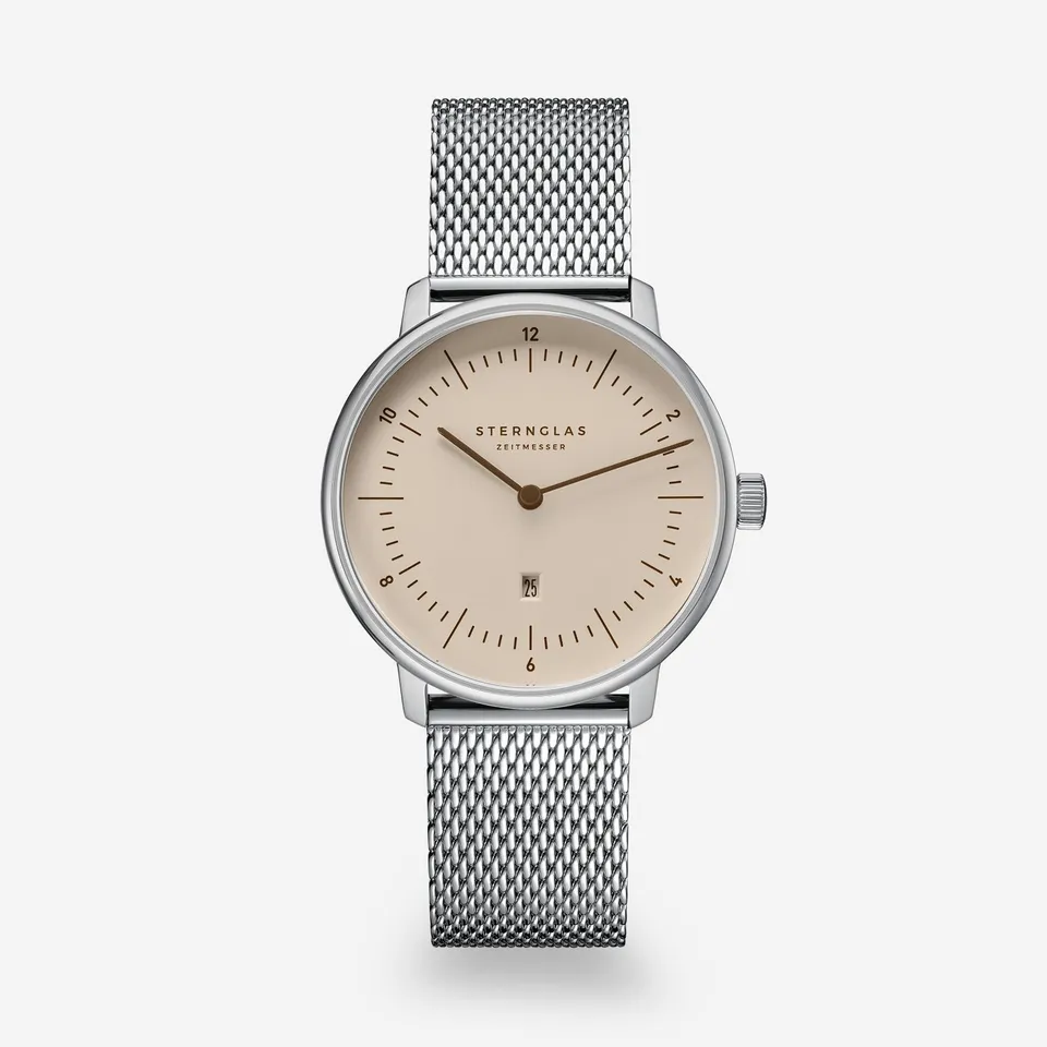 sternglas-naos-xs-quarzuhr-33-mm-sandbraun-silber image 1