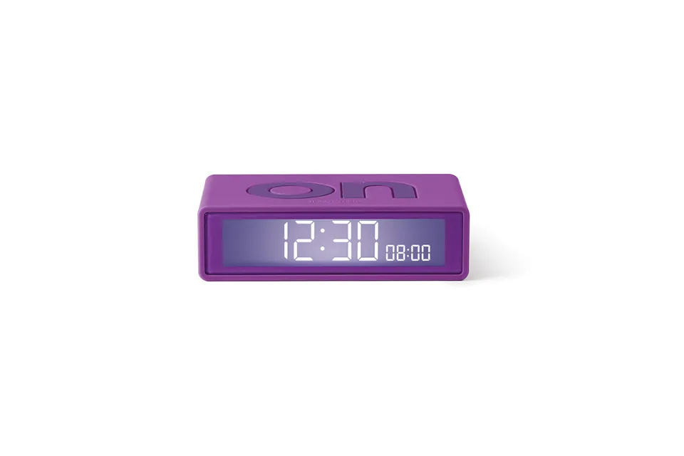 lexon-flip-travel-mini-wecker-violett-wendbar image 1